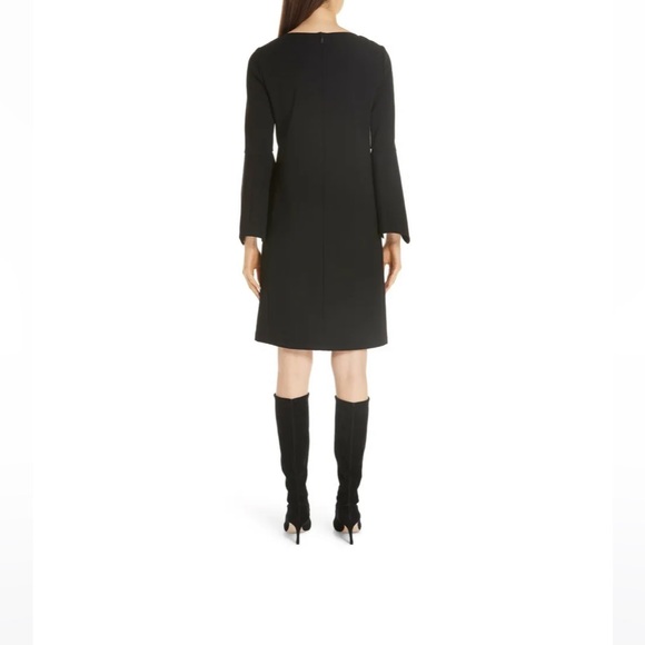 LAFAYETTE 148 New York Black PALOMA Bell Sleeve Punto Milano Shift Dress - Picture 7 of 12